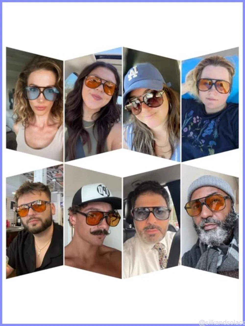 Retro Aviator Sunglasses UV400 Acetate Full Frame Unisex Eyewear